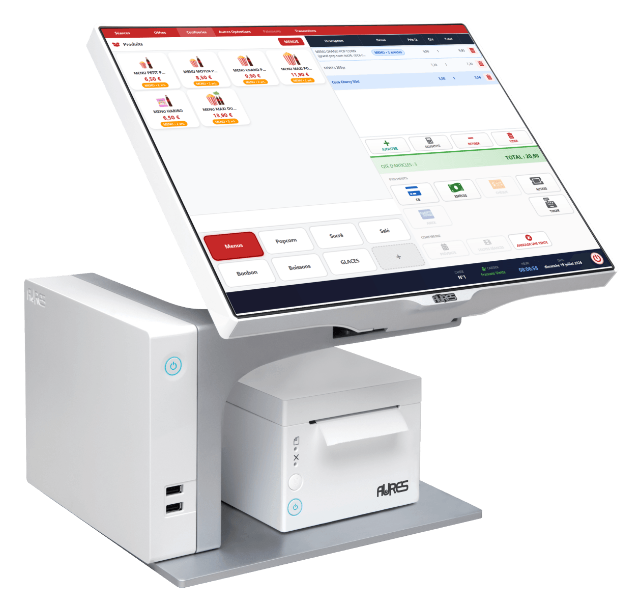 Interface Zerd Cinéma — vue secondaire